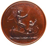 Изображение награды : настольная медаль "Переход через Дунай. 1828 г."